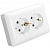 Розетка скрытой проводки Systeme Electric Хит, 2-местная, 16А, с заземлением, белая