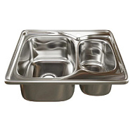 Мойка из нержавеющей стали врезная Mixline, 630х500мм, 0.8мм, 2 чаши, с сифоном цены в Воронеже