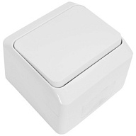 Выключатель открытой проводки Tokov Electric, 1-клавишный, 10А, IP54, белый цены в Воронеже