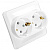 Розетка скрытой проводки Systeme Electric Этюд, 2-местная, 16А, с заземлением, белая