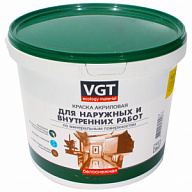 Краска вододисперсионная VGT АК-1180, белоснежная, для наружных и внутренних работ, 7кг цены в Воронеже