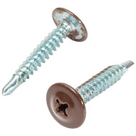 Саморез с прессшайбой 4.2 х 25, RAL 8017 шоколад, сверло, весовой, ~ 51шт в 100г цены в Воронеже