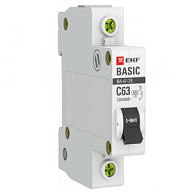 Выключатель автоматический ВА47-29 EKF, 1 полюсный, 63А С 4.5кА цены в Воронеже