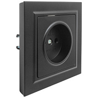 Розетка скрытой проводки ИЭК Brite, 1-местная, 16А, без заземления, черная цены в Воронеже