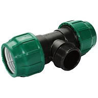 Тройник ПНД, ДУ63 х 2" х ДУ63, с наружной резьбой цены в Воронеже