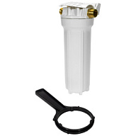 Магистральный фильтр для холодной воды Гейзер 10SL, наружняя резьба 3/4", белый цены в Воронеже