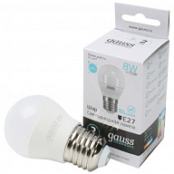 Лампа светодиодная Gauss Elementary, шар, 8Вт, E27 4100K цены в Воронеже