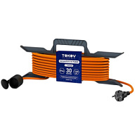Удлинитель на рамке Tokov Electric, 1-местный, 30м, ПВС 2х0.75мм, IP44, без заземления цены в Воронеже