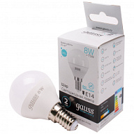 Лампа светодиодная Gauss Elementary, шар, 8Вт, E14 4100K цены в Воронеже