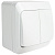 Выключатель открытой проводки Systeme Electric Этюд, 2-клавишный, 10А, IP44, белый