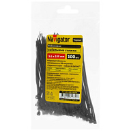 Хомуты нейлоновые Navigator, 3.6х100мм, черный, 100шт/уп. цены в Воронеже