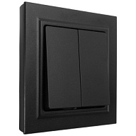 Выключатель скрытой проводки ИЭК Brite, 2-клавишный, 10А, черный цены в Воронеже