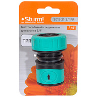 Коннекторная поливочная система Соединитель Sturm! 3015-21-3/4PR, 3/4'' шланг-насадка Всё для Соединитель Sturm! 3015-21-3/4PR, 3/4'' шланг-насадка цены в Воронеже