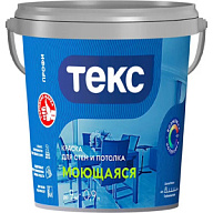 Краска водно-дисперсионная Текс Профи, для стен и потолка, моющая, база A, матовая, белая, 0.9л. цены в Воронеже