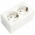 Розетка открытой проводки Systeme Electric Хит, 2-местная, 16А, с заземлением, белая