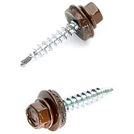 Саморез кровельный 4.8 х 29, RAL 8017 шоколад, пакет 10 шт/упак цены в Воронеже