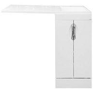 Тумба под стиральную машину Лира 45 RUNO с умывальником Gamma 105 Лайт, белая цены в Воронеже