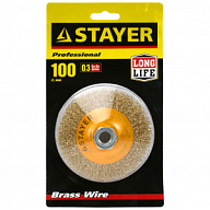 Щетка-крацовка коническая Stayer Profi, для УШМ, d100мм, 0.3мм цены в Воронеже