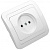 Розетка скрытой проводки Makel Mimoza, 1-местная, 16А, без заземления, белая