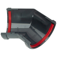 Угол желоба водосточного Grand Line, d-120/135градусов, графит цены в Воронеже