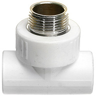 Тройник полипропиленовый Valfex, комбинированный 20 х 3/4" ш, белый цены в Воронеже