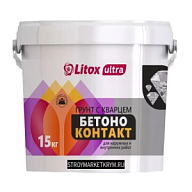 Грунтовка Бетоноконтакт Литокс Ultra, с кварцем, 15кг цены в Воронеже