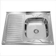 Мойка нержавеющая сталь Frap, накладная, 600х800мм, 0.8мм, правая цены в Воронеже