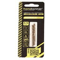 Сверла по металлу Сверло по металлу Hanskonner, с кобальтом, 3.5х70мм Сверло по металлу Hanskonner, с кобальтом, 3.5х70мм цены в Воронеже