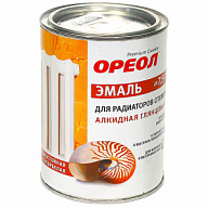 Эмаль Ореол, для радиаторов отопления, алкидная глянцевая, белый, 0.5кг цены в Воронеже