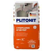 Раствор универсальный Plitonit СуперКамин Огнеупор, термостойкий, 20 кг цены в Воронеже