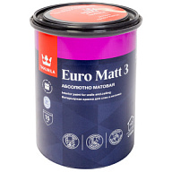 Краска водно-дисперсионная интерьерная Tikkurila Euro Matt-3 акриловая, база А, 1.3кг цены в Воронеже