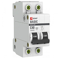 Выключатель автоматический ВА47-29 EKF, 2 полюсный, 40А С 4.5кА цены в Воронеже