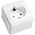 Розетка открытой проводки Systeme Electric Этюд, 1-местная, 16А, с заземлением, белая