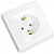 Розетка скрытой проводки Systeme Electric Этюд, 1-местная, 16А, с заземлением, белая
