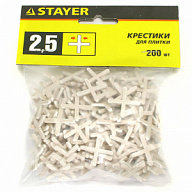 Крестики для плитки Stayer, 2.5мм, 200шт/упак цены в Воронеже