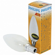 Лампа накаливания Philips B35, свеча матовая, 40Вт, Е14 230V цены в Воронеже