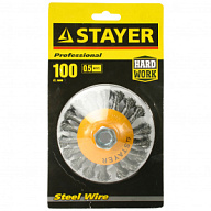 Щетка-крацовка коническая Stayer Profi, для УШМ, d100мм, 0.5мм цены в Воронеже