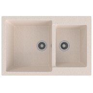 Мойка искусственный камень Стандарт Mixline, 767х502х190мм, с двумя чашами, светло-серый цены в Воронеже