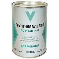 Грунт-эмаль "V" по ржавчине 3в1, черная, 0,8кг цены в Воронеже