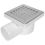 Трап Aquant, горизонтальный выпуск, для внутренней канализации D50, 100х100мм цены в Воронеже