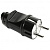 Вилка электрическая прямая UNIVersal, 16А, с заземлением, черная