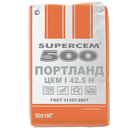 Цемент Supercem Портланд ЦЕМ I, М-500, Д-0, серый, 50кг, (30шт/уп) цены в Воронеже