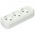 Колодка удлинителя Makel, 3-местная, без заземления, белая