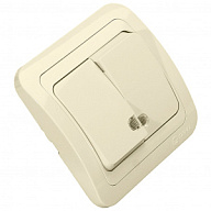 Выключатель скрытой проводки Makel Mimoza, 2-клавишный, 10А, с индикатором, кремовый цены в Воронеже