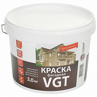 Краска вододисперсионная VGT АК-1180, белоснежная, фасадная, 3кг. цены в Воронеже