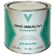 Грунт-эмаль  "V" по ржавчине 3в1, желтая, 1,8кг цены в Воронеже