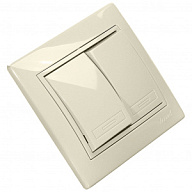 Выключатель скрытой проводки Lezard Мира, 2-клавишный, 10А, кремовый цены в Воронеже