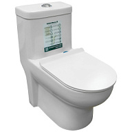 Унитаз-монолит Eva Gold SM9009, ободковый, 2-х режимный, выпуск горизонтальный цены в Воронеже