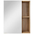 Шкаф с зеркалом Olsen 60, белое дерево/дуб баррик