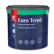 Краска водно-дисперсионная Tikkurila Euro Trend, для обоев и стен, интерьерная, акриловая, белая, матовая, база A, 2.7л. цены в Воронеже